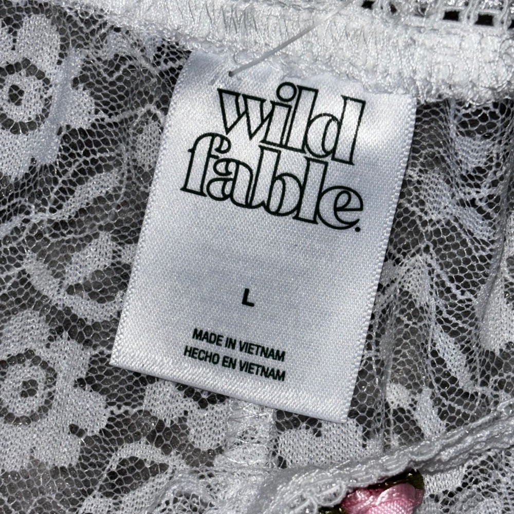 NWT Wild Fable White Floral Lace Sheer Midi Skirt Size: Large - Picture 3 of 4